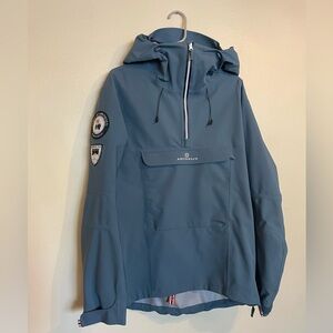 Amundsen Mens Peak Anorak Shell Ski Pullover Jacket, Light Blue, Medium